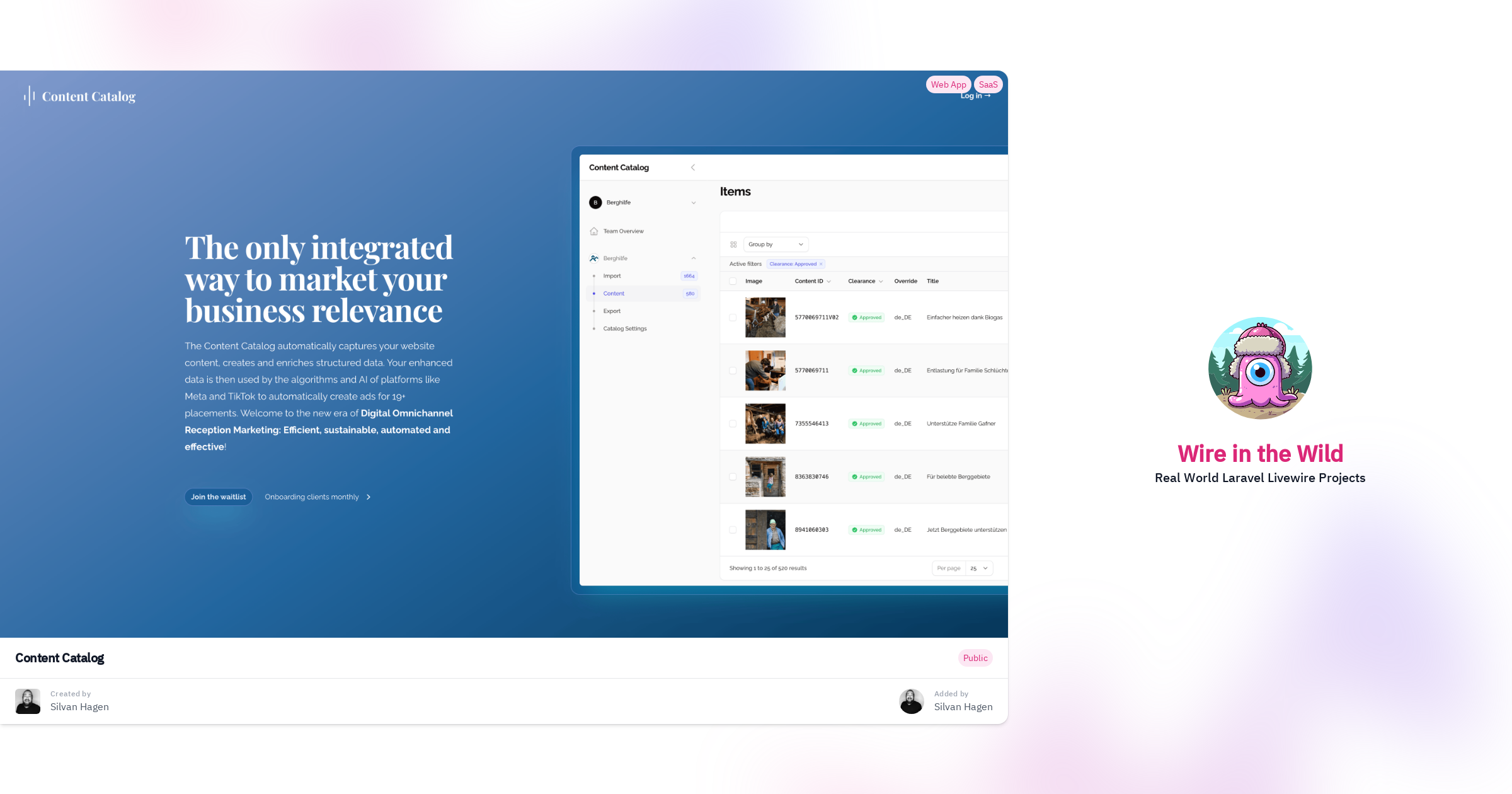 Content catalog wire in the wild